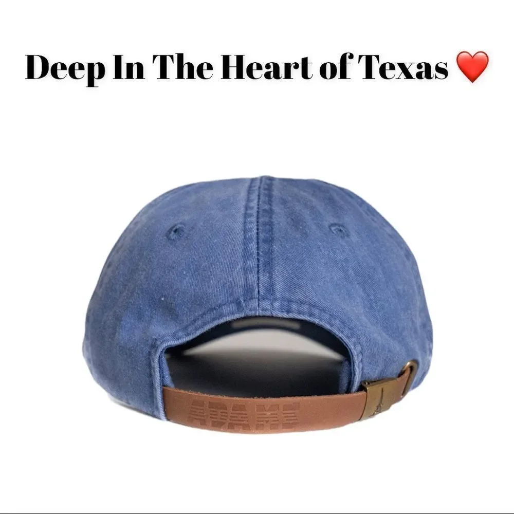 NEW Heart Women's Texas Vintage Washed Blue Embroidered Cap Hat